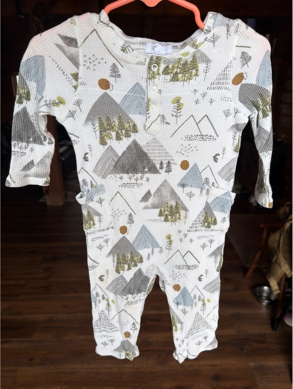 Angel Dear Baby Mountain Print One-Piece Pajamas